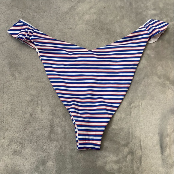 New! Beach Riot Paige striped ruffle Bikini Bottom 10012 - Picture 9 of 10
